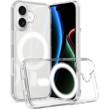 Caseonn Apple iPhone 16 Kılıf Magsafe Özellikli Sararmaz Kristal Sert Kapak Şeffaf