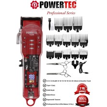 Powertec TR-3100 Profesyonel Şarjlı Saç Sakal Tıraş Makinesi | Makas Hediyeli
