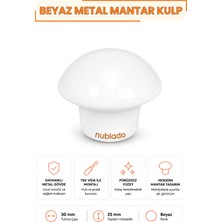 Nublado Mantar Düğme Kulp Beyaz Metal 30 mm Çekmece Dolap Gardırop Mutfak Vestiyer Mobilya Kulpu Tek Vidalı Ergonomik Dekoratif Minimalist Tasarım 1 Adet