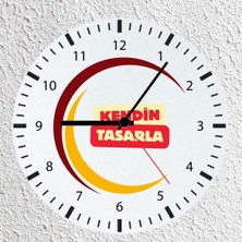 Hediye Vakti Kendin Tasarla Cam Duvar Saati 30X30 cm - Kişiye Özel Logo ve Resim Baskılı Dekoratif Saat