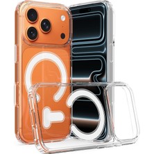 Caseonn Apple iPhone 17 Pro Max Kılıf Magsafe Özellikli Sararmaz Kristal Sert Kapak Şeffaf