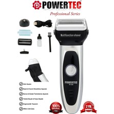 Powertec TR-250 Günlük Sakal Ve Burun-Kulak Tıraş Makinesi Yedek Başlık Hediyeli - METALİK GRİ-Yeni Versiyon