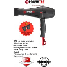 Powertec TR-701 Kuaför Tipi Profesyonel Fön Makinesi 2500W Performans