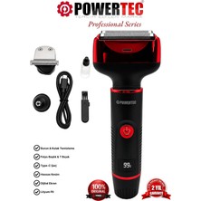 Powertec TR-275 3/1 Profesyonel Günlük Sakal Tıraş Makinesi Kulak Temizleme Burun Kılı Erkek Bakım Kiti
