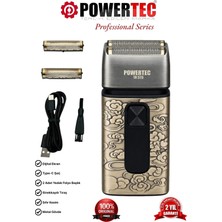 Powertec TR-575 Profesyonel Günlük Sakal Tıraş Makinesi (Çift Elek Başlıklı ve Yedek Başlık Hediyeli)