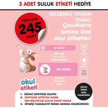 Okul Etiketi Kelebekli Tavşan Temalı Isme Özel Okul Etiketi Suluk Etiketi Hediyelidir Stıcker Toplam 245 Adet
