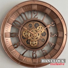 Han Clock - Hareketli Çarklı Duvar Saati 60CM - (Plastik)
