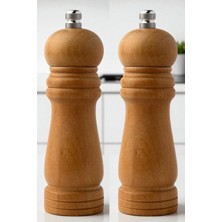 Kittiwake Home Life 2’li Bambu Gövdeli Ahşap Tuz Karabiber Değirmeni 16 cm – Orta Boy Baharat Öğütücü Seti