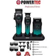 Powertec TR-5900 3'lü Set Saç-Sakal-Ense Tıraş Makinesi 120 dk Şarjlı Kullanım Süresi
