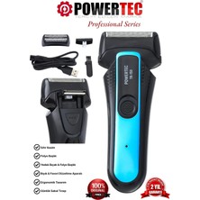 Powertec TR-150 Profesyonel Şarjlı Günlük Sakal Tıraş Makinesi Sinekkaydı Tıraş ve Erkek Bakım