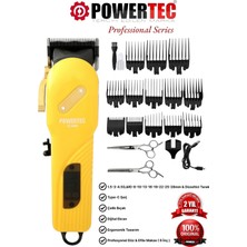Powertec TR-3000 Profesyonel Şarjlı Saç Sakal Tıraş Makinesi | Makas Hediyeli