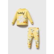 Bamoola Sarı Civciv Baskılı  %100 Pamuk 2’li Bebek&çocuk Pijama Takımı