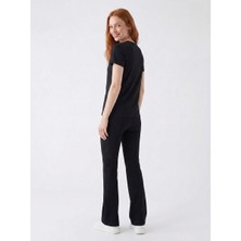 Noux Pamuk Basic Esnek Bisiklet Yaka T-Shirt