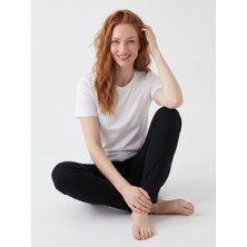 Noux Pamuk Basic Esnek Bisiklet Yaka T-Shirt