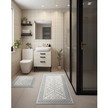 Woof Home 2 Li Bukle Banyo Takımı (Banyo Tekstili/modern/doğal/sade/şık Kaymaz Taban)
