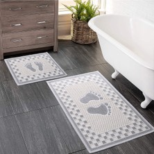 Woof Home 2 Li Bukle Banyo Takımı (Banyo Tekstili/modern/doğal/sade/şık Kaymaz Taban)