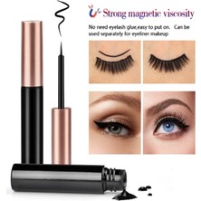 Gaman Manyetik Takma Kirpik Seti | 3 Çift Kirpik + Suya Dayanıklı Manyetik Eyeliner + Uygulayıcı | Tekrar Kullanılabilir