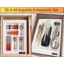 ALMITAL 35x45 Cm. Beyaz Kaşıklık Ve Kepçelik 2'li Set (32X41 CM'E KADAR KESİLEBİLİR)