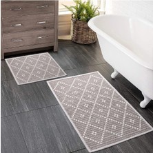 Woof Home 2 Li Bukle Banyo Takımı (Banyo Tekstili/modern/doğal/sade/şık Kaymaz Taban)