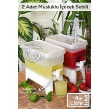 Store 2’li Musluklu Içecek Sebili 4 Litre | Buzdolabı Uyumlu Şeffaf Su ve Limonata Sebili Seti | Sızdırmaz Musluklu Içecek Dispenseri