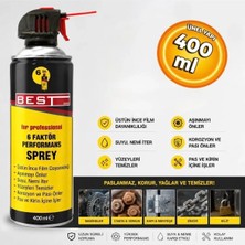 Ergin Kimya Best BST400 6 Faktör 400 ml Sprey Korozyon Pas Kir Aşınma Önleyici Temizleyici 400 ml