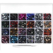 Yiğit Aksesuar 24 Renk 14.000 Adet Hotfix Ütü ile Yapışan Taş SS10(2.5MM) Cımbız Hediyeli