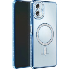 Renas Store Samsung Galaxy A06 Joke Simli Magneticsafe Kılıf - Mavi