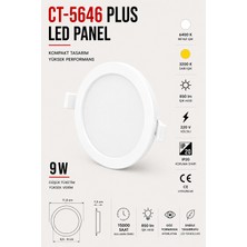 Yenilig CT-5646 Plus LED Panel 9W Yuvarlak Sıva Altı LED Spot Armatür