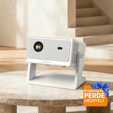 Byintek Vevshao A16 Projeksiyon Cihazı, Full HD 1080P Çözünürlük, 400 ANSI Lümen, Android 12, Wi-Fi 6, Bluetooth 5.0, Otomatik Odaklama, Otomatik Düzeltme, 360° Döndürme, 35"-200" Ekran Boyutu
