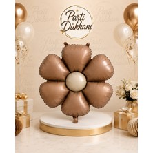 Parti Dükkanı Retro Kahve Papatya Çiçek Folyo Balon 60 x 47 cm Helyum Uyumlu Değildir Doğum Günü Baby Shower Parti Süsü