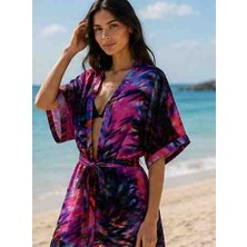Belinis ​kuşaklı Şeffaf Şifon Plaj Kimonosu, Bikin Üstü Pareo Sabahlık Tüm Bedenlere Uyumludur S M L Xl