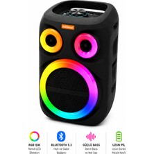 Weskam Bluetooth Hoparlör  Yüksek Sesli Parti Kablosuz Mikrofonlu Kareoke Hoparlör