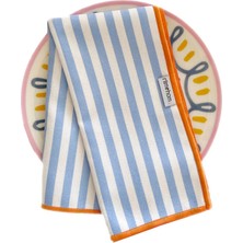 Ritmo Home Etnik, Çizgili, Baskılı, Renkli, Kenar Biyeli Kumaş Servis Sunum Peçetesi Büyük Boy 40X40 (1 Adet)