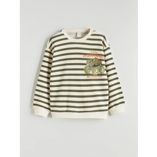 Lc Waikiki Yeni Sezon Bisiklet Yaka Çizgili Erkek Çocuk Sweatshirt