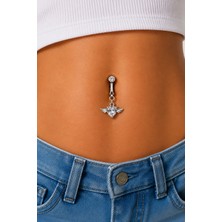 Kurukafa Gift Kanatlı Kalp Figürlü Deliksiz Kullanım Kolaylığı Mıknatıslı Göbek Çelik Piercing