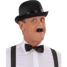 Zero Land Kmrsfres Charlie Chaplin Stil Yetişkin Şapkası – Siyah Melon Parti Şapkası