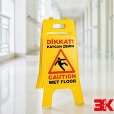 MFK 3k Mağaza Katlanabilir Kaygan Zemin Uyarı Levhası – Dikkat Wet Floor