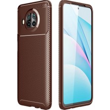 Renas Store Xiaomi Mi 10T Lite Kılıf Auto Focus Karbon Kapak - Kahverengi