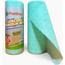 Ponitex 4430 (2 Adet) Süper Emici Perforeli Pratik Hassas Temizlik Bezi 30 Yaprak Rulo 25X30 Cm. (Yeşil)