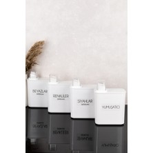 Dolkin Home 4'lü Kendinden Ölçekli Deterjan Kutusu Seti Renkliler Beyazlar Siyahlar Yumuşatıcı Etiketli 2200 ml Ölçek Kapaklı Deterjanlık