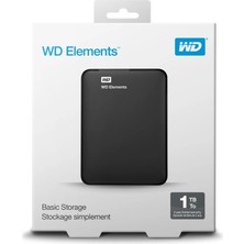 Wd 1tb 2.5 Usb3.0 WDBUZG0010BBK Elements Siyah Harici Harddisk (Kdo)