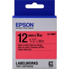 Epson Lk-4rbp Pastel Kırmızı Üzeri Siyah 12MM 9metre (Kdo)