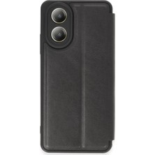 Renas Store Oppo A38 Kılıf Flip Cover - Siyah