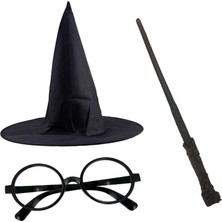 Zero Land Kmrsfres Harry Potter Siyah Şapkası Harry Potter Gözlüğü Harry Potter Asası 3 Lü Set