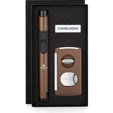 Cigarloong Kesici ,delici ve Çakmaklı Puro Seti Brown