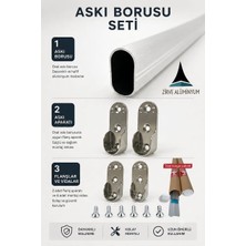 Zirve Alüminyum Oval Alüminyum 40 cm - 150 cm Dolap Içi Askı Borusu 2 Adet Flanş Vidaları