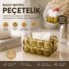 Renas Store 19X13X9CM Kahverengi Şeffaf Yaylı Masaüstü Bubble Dekoratif Bulut Peçetelik
