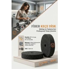 Aesco Sert Fiber Keçe Disk 75MM (2 Adet) Matkap Ucu Pas Sökücü Parlatma Taşı 723237