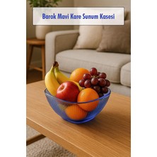 Aesco Barok Mavi Orta Boy Kare Kase & Sunum Kasesi - 1,5 Lt