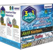 Aesco Akvaryum Filtre Seti (3 In 1) 300 gr Aktif KARBON+350 gr Bio RİNG+500 gr Zeolite